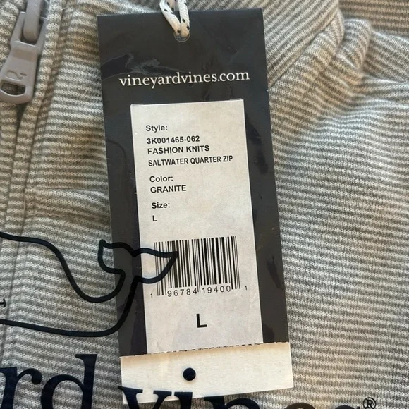 NWT VINEYARD VINE SALTWATER QUARTER ZIP COLOR *NWOT GINGHAM-OTG-BRRRRR/NP Blue